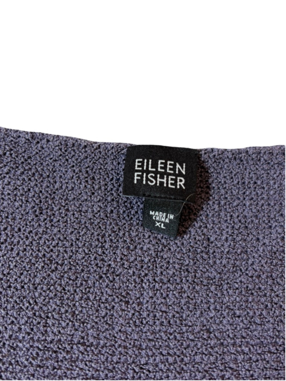 Eileen Fisher Purple Textured Silk Blend Knit Top XL Minimalist Luxe - Picture 2 of 6